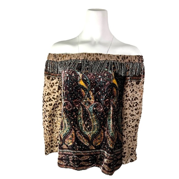 Haute Hippie Velvet Sahara Off-the-Shoulder Beaded Top Size Small NEW NWT - Picture 6 of 9